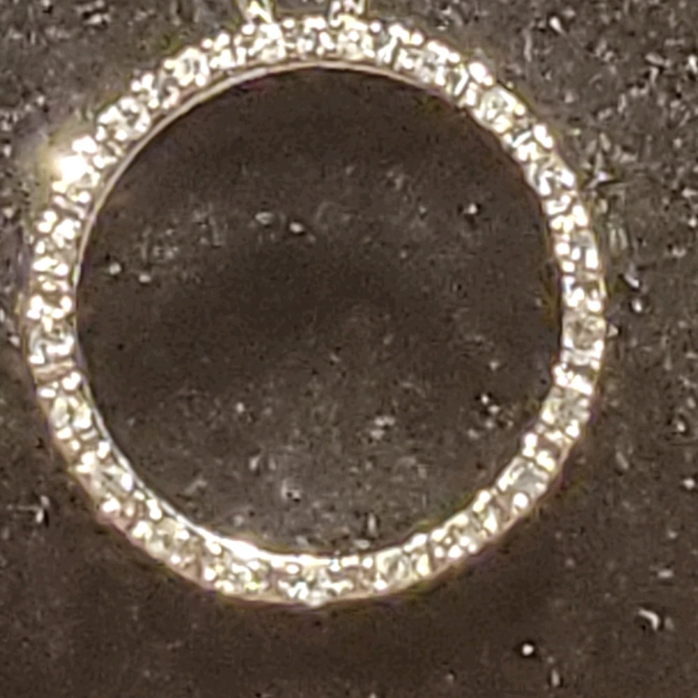 10k white gold diamond hoop necklace